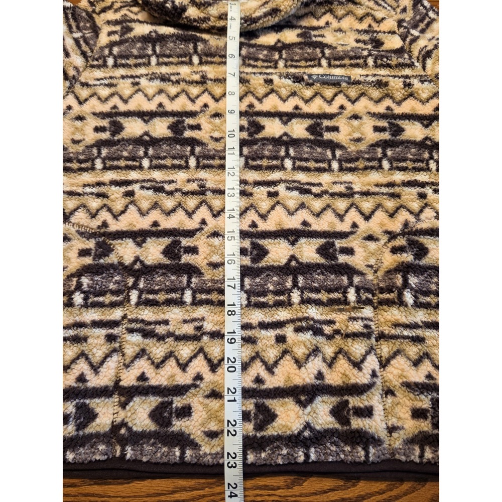 Columbia West Bend Sherpa Fleece Hoodie Womens XL Aztec Southwestern Pink Brown - Picture 9 of 10